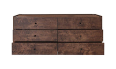 Gibson Dark Brown 6 Drawer Dresser - Ornate Home