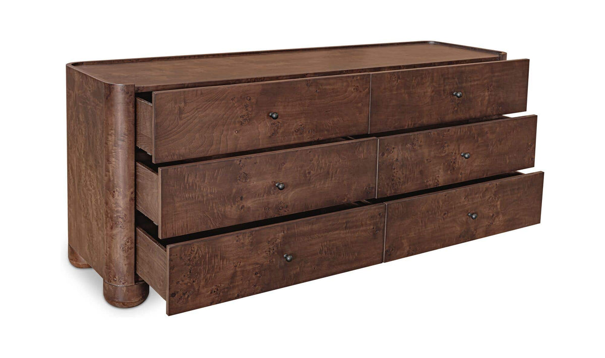 Gibson Dark Brown 6 Drawer Dresser - Ornate Home
