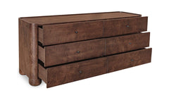 Gibson Dark Brown 6 Drawer Dresser - Ornate Home