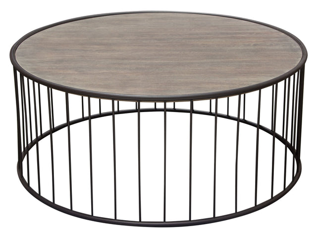 Gibson Grey Oak Round Coffee Table - Ornate Home