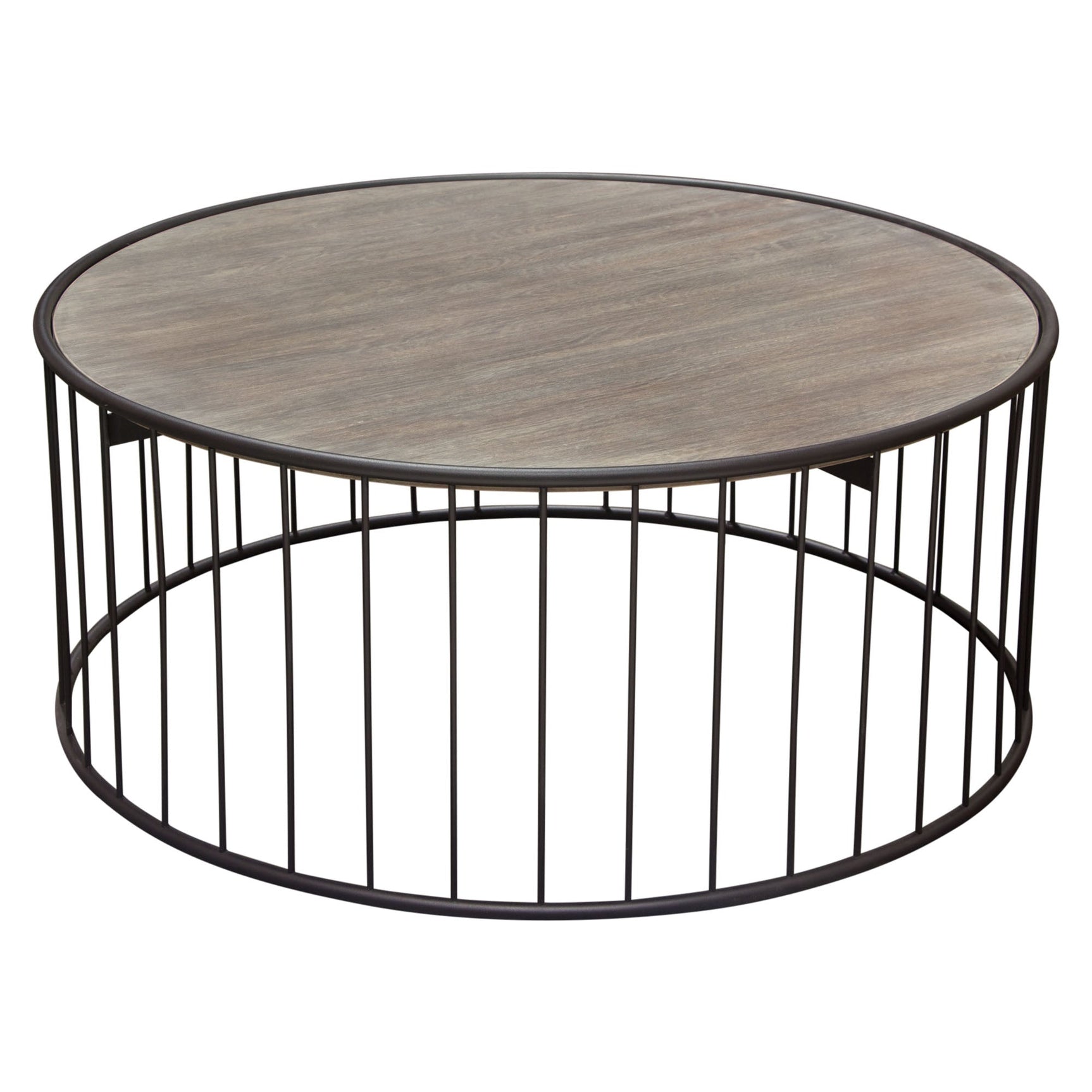 Gibson Grey Oak Round Coffee Table - Ornate Home