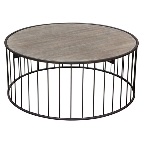 Gibson Grey Oak Round Coffee Table - Ornate Home