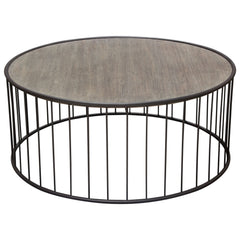 Gibson Grey Oak Round Coffee Table - Ornate Home