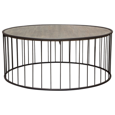 Gibson Grey Oak Round Coffee Table - Ornate Home