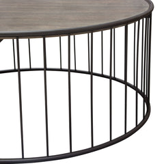 Gibson Grey Oak Round Coffee Table - Ornate Home