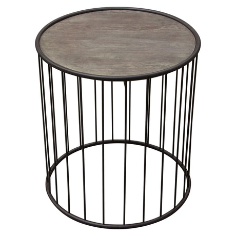 Gibson Grey Oak Round End Table - Ornate Home