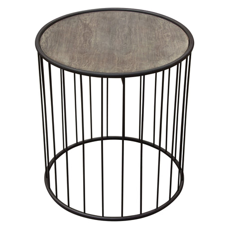 Gibson Grey Oak Round End Table - Ornate Home