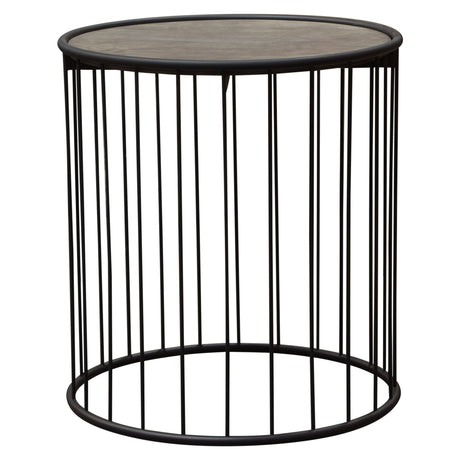 Gibson Grey Oak Round End Table - Ornate Home