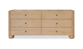 Gibson Natural 6 Drawer Dresser - Ornate Home