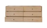 Gibson Natural 6 Drawer Dresser - Ornate Home