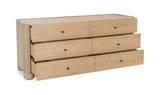 Gibson Natural 6 Drawer Dresser - Ornate Home