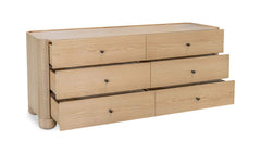 Gibson Natural 6 Drawer Dresser - Ornate Home
