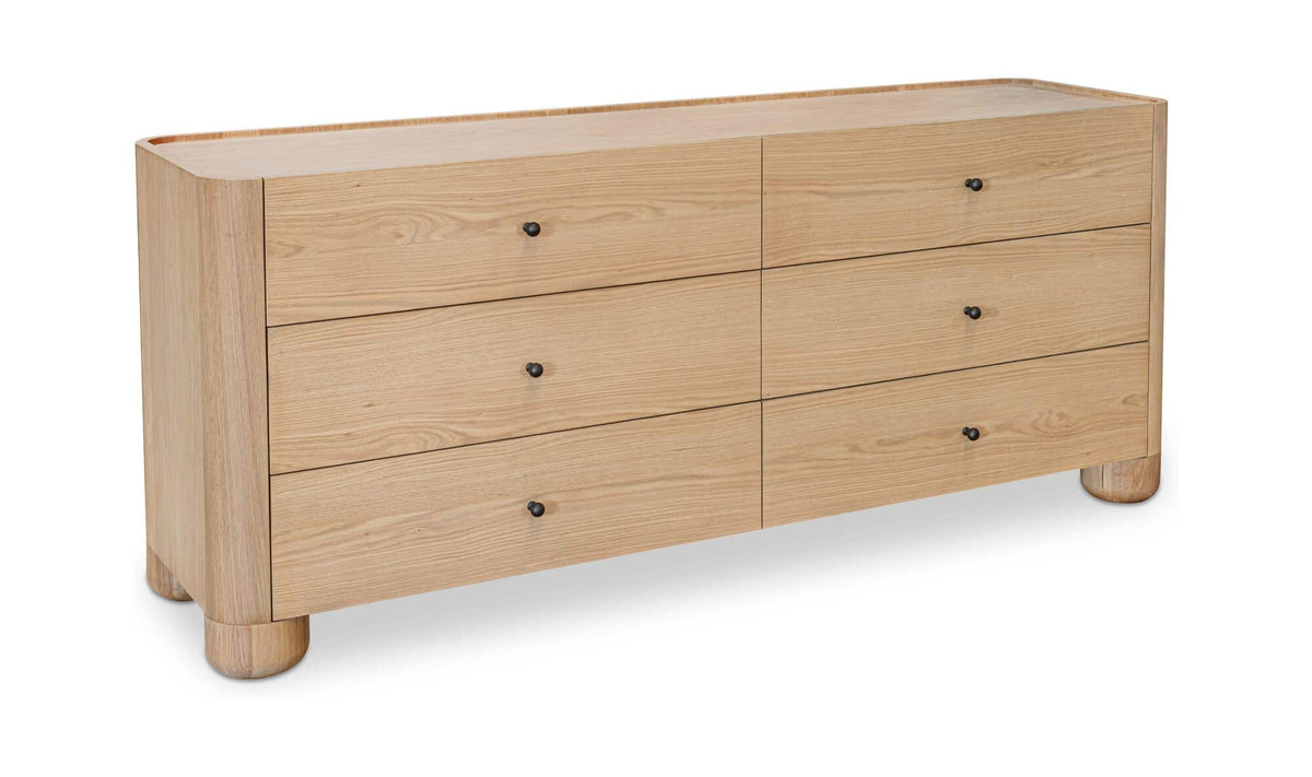 Gibson Natural 6 Drawer Dresser - Ornate Home