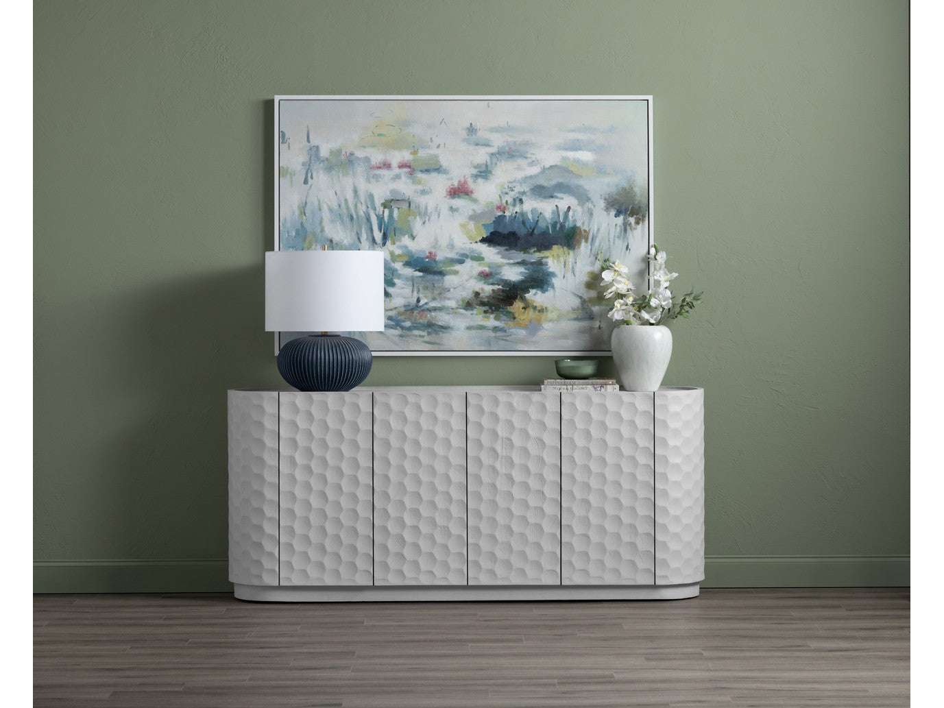 Gibson White Four-Door Sideboard - Ornate Home