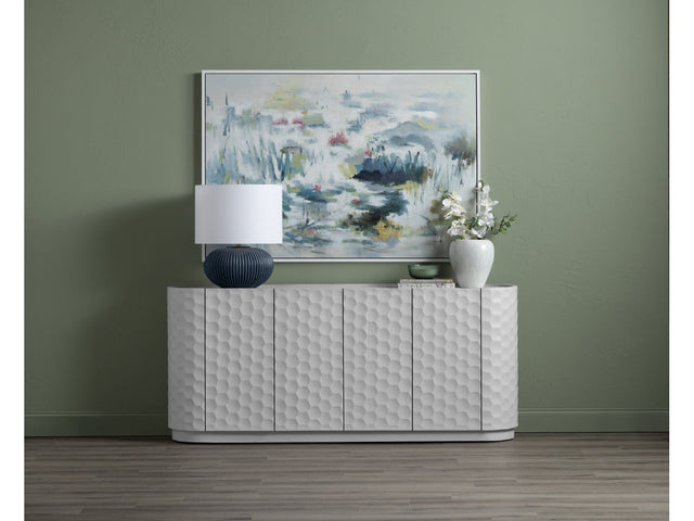 Gibson White Four-Door Sideboard - Ornate Home