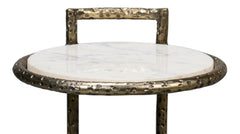 Gibson White Round End Table - Ornate Home