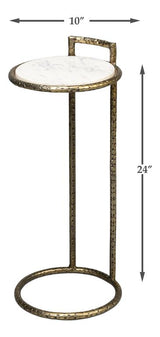 Gibson White Round End Table - Ornate Home