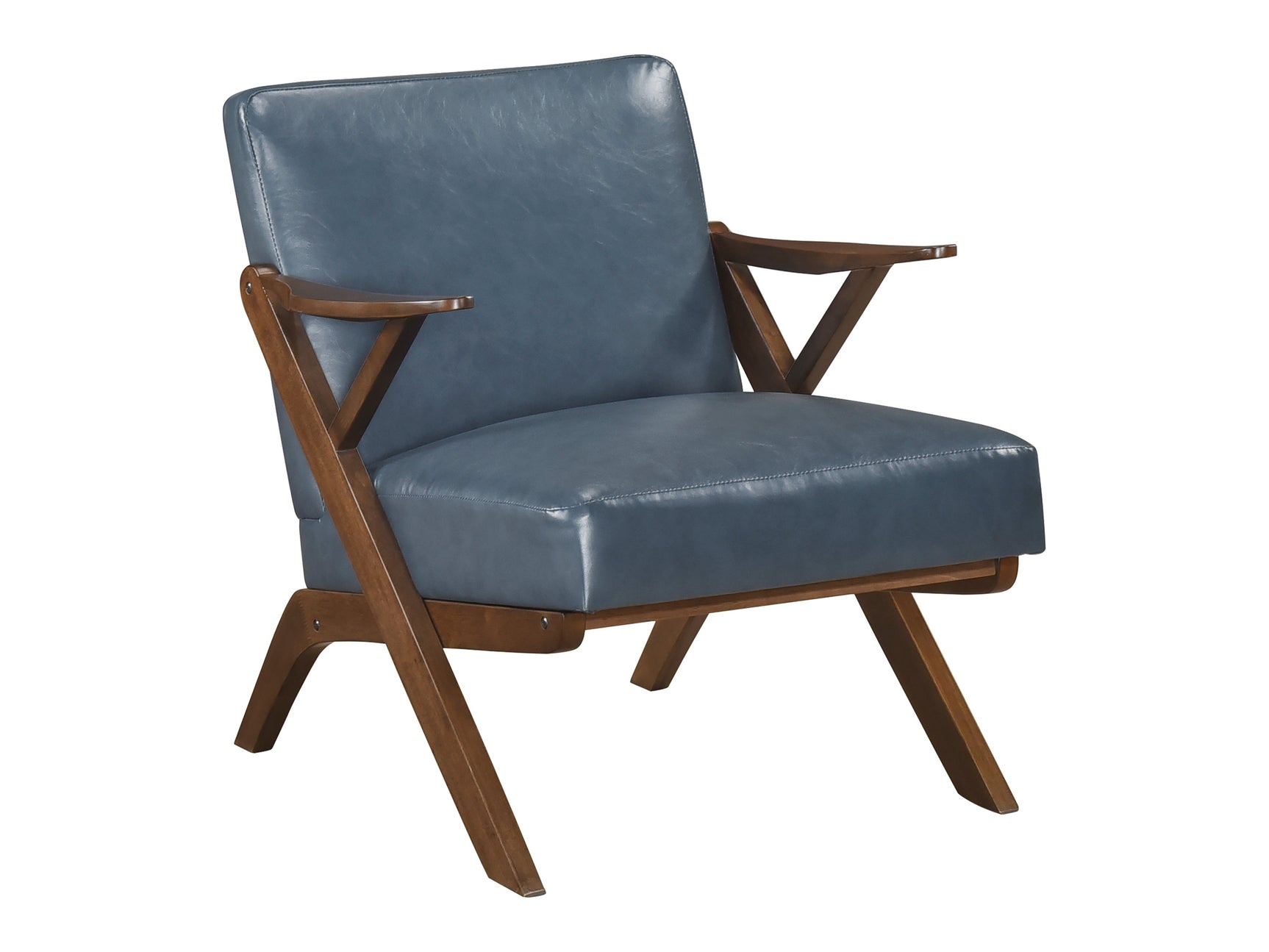 Gideon Blue Dark wood Accent Chair - Ornate Home