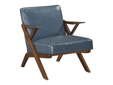 Gideon Blue Dark wood Accent Chair - Ornate Home