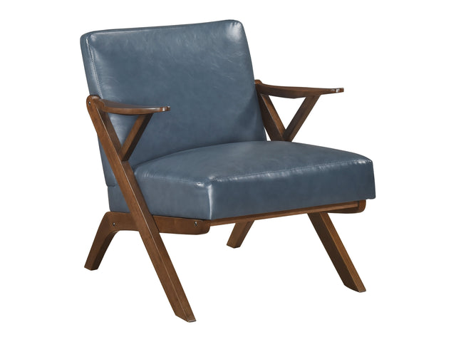 Gideon Blue Dark wood Accent Chair - Ornate Home