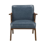 Gideon Blue Dark wood Accent Chair - Ornate Home