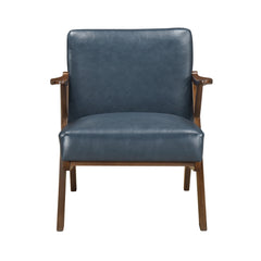 Gideon Blue Dark wood Accent Chair - Ornate Home