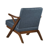 Gideon Blue Dark wood Accent Chair - Ornate Home
