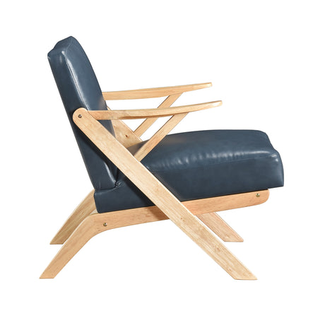 Gideon Blue Light wood Accent Chair - Ornate Home