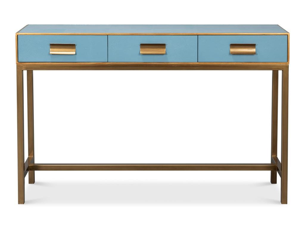 Gideon Blue Shagreen Console - Ornate Home