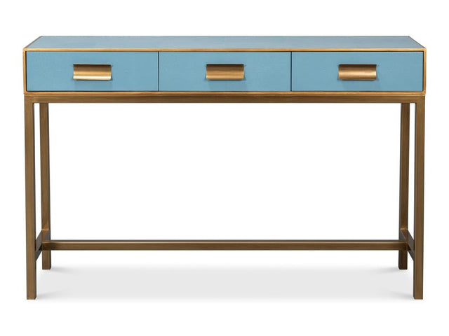 Gideon Blue Shagreen Console - Ornate Home