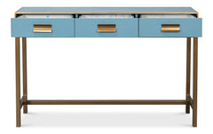 Gideon Blue Shagreen Console - Ornate Home