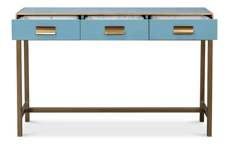 Gideon Blue Shagreen Console - Ornate Home