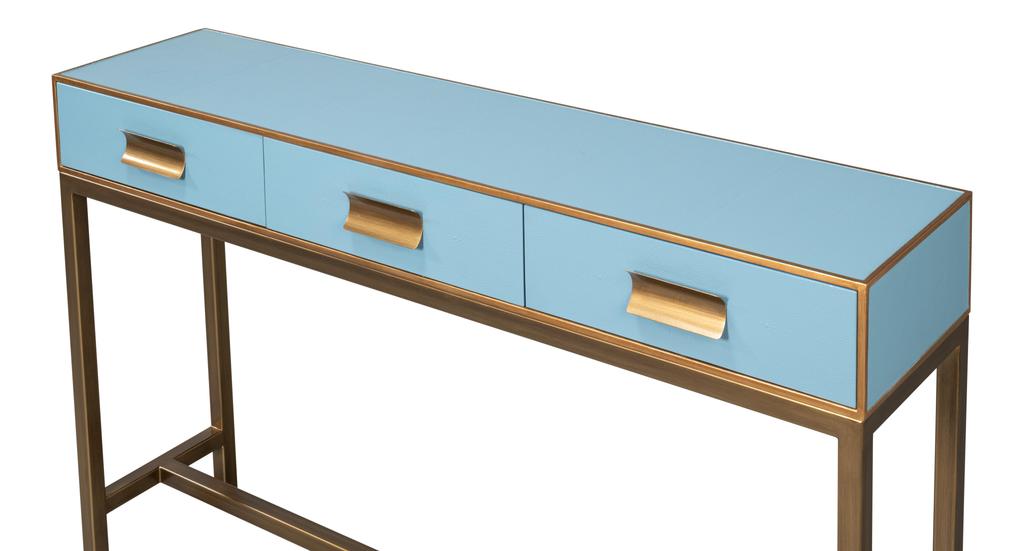 Gideon Blue Shagreen Console - Ornate Home