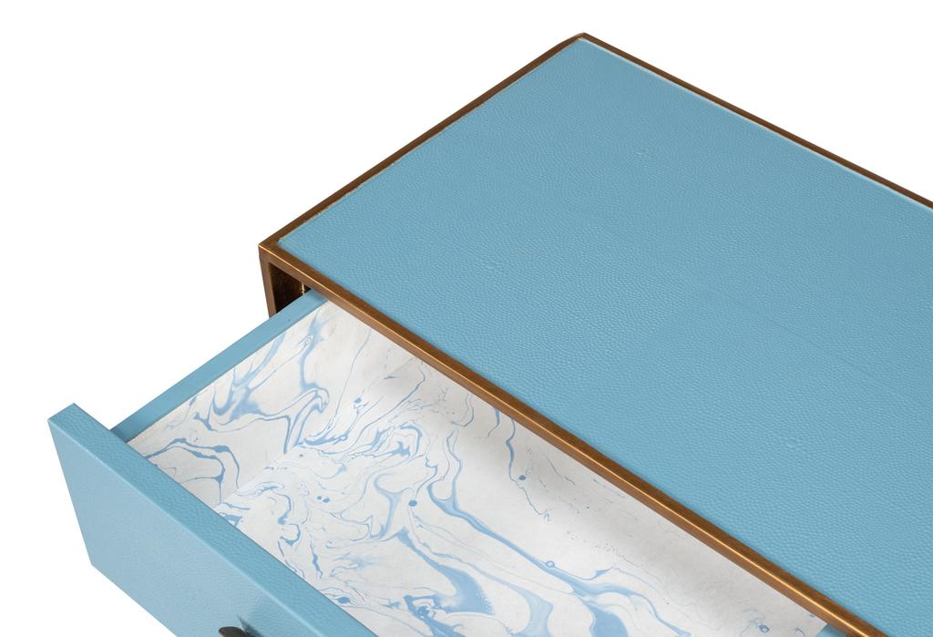 Gideon Blue Shagreen Console - Ornate Home