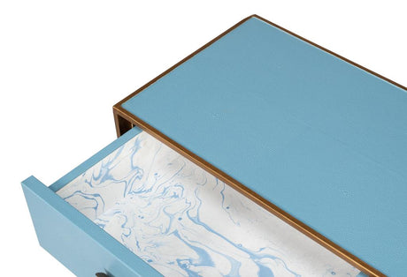 Gideon Blue Shagreen Console - Ornate Home