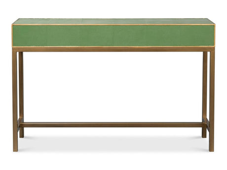 Gideon Green Shagreen Console - Ornate Home