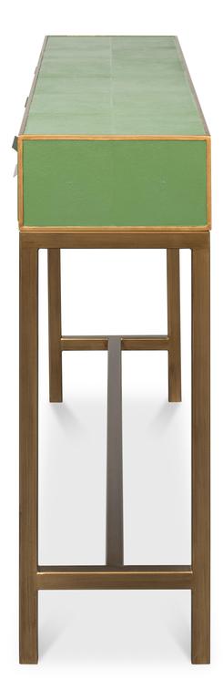 Gideon Green Shagreen Console - Ornate Home