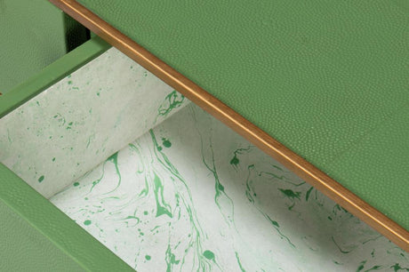 Gideon Green Shagreen Console - Ornate Home