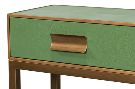 Gideon Green Shagreen Console - Ornate Home
