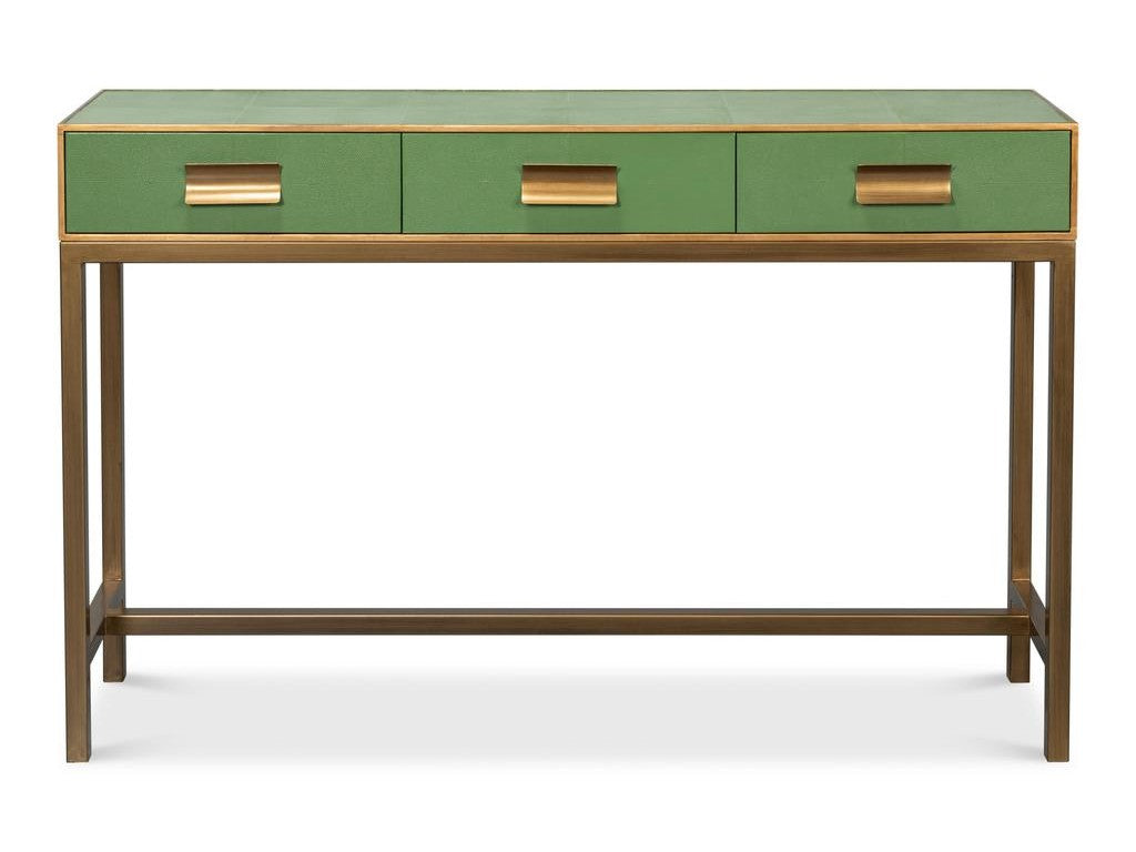 Gideon Green Shagreen Console - Ornate Home