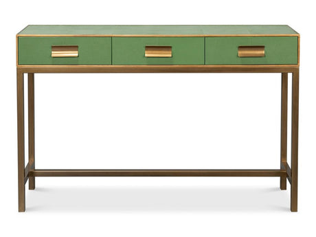Gideon Green Shagreen Console - Ornate Home