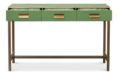 Gideon Green Shagreen Console - Ornate Home