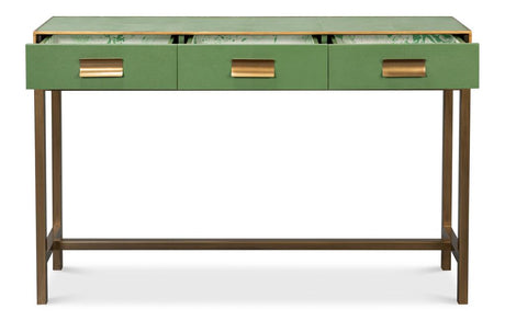 Gideon Green Shagreen Console - Ornate Home