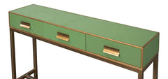 Gideon Green Shagreen Console - Ornate Home