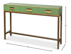 Gideon Green Shagreen Console - Ornate Home
