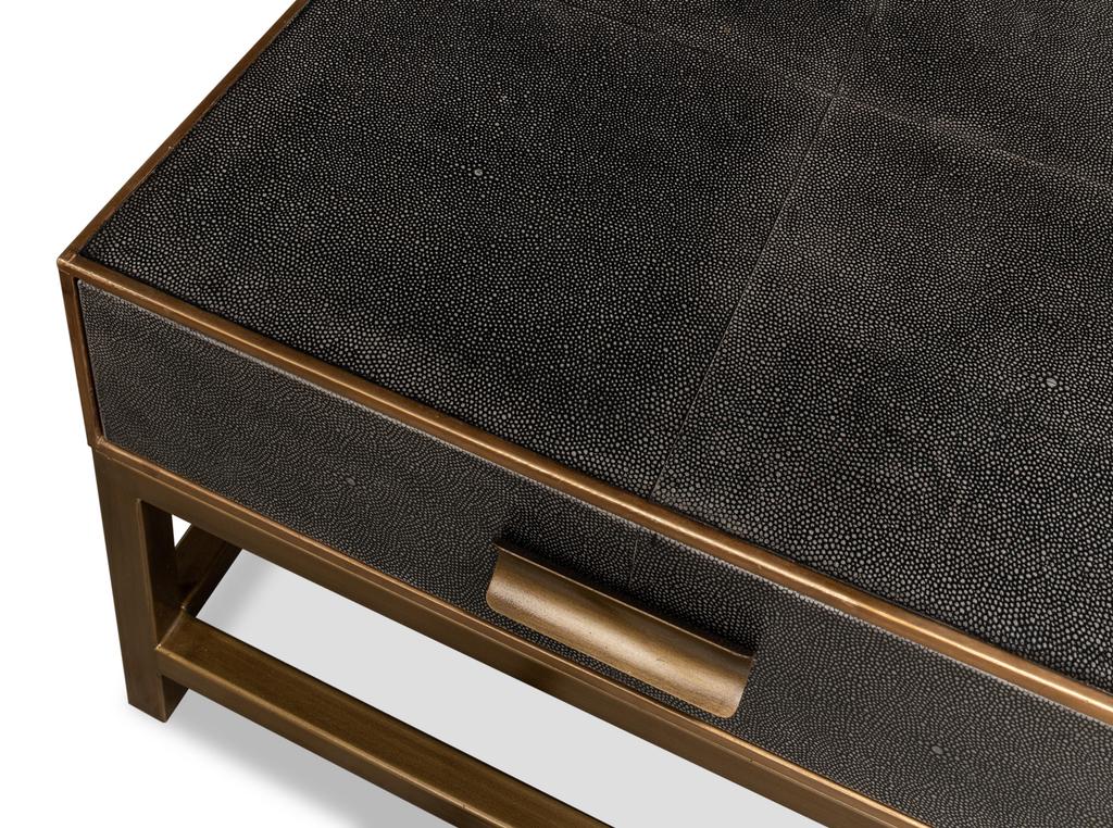 Gideon Grey Shagreen Coffee Table - Ornate Home