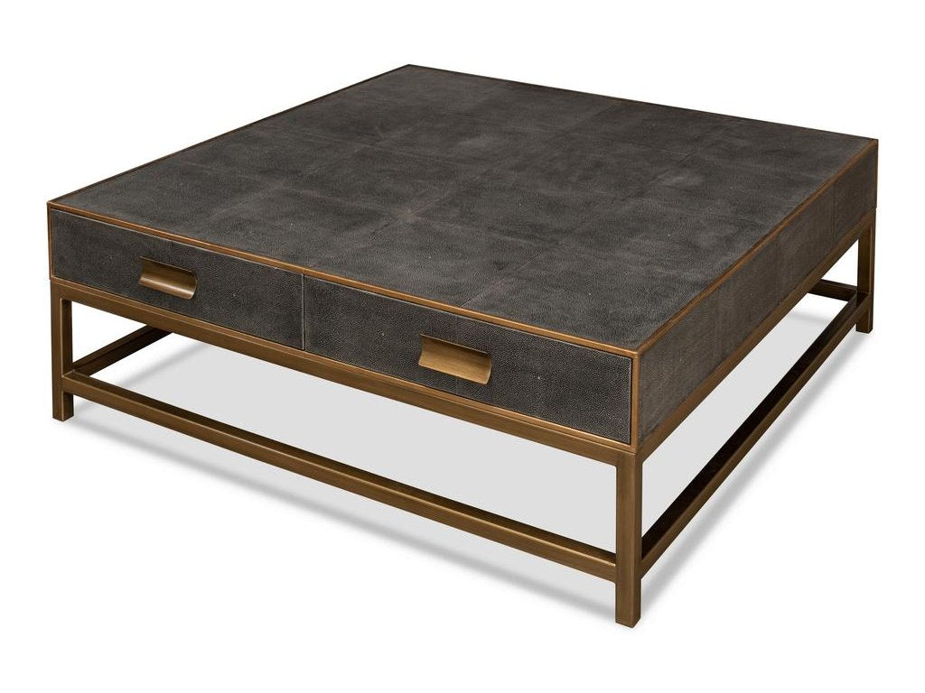 Gideon Grey Shagreen Coffee Table - Ornate Home