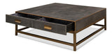 Gideon Grey Shagreen Coffee Table - Ornate Home