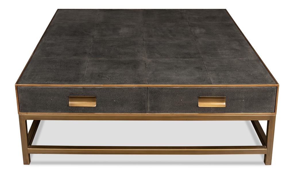 Gideon Grey Shagreen Coffee Table - Ornate Home