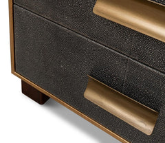 Gideon Grey Three Drawer Side Table - Ornate Home